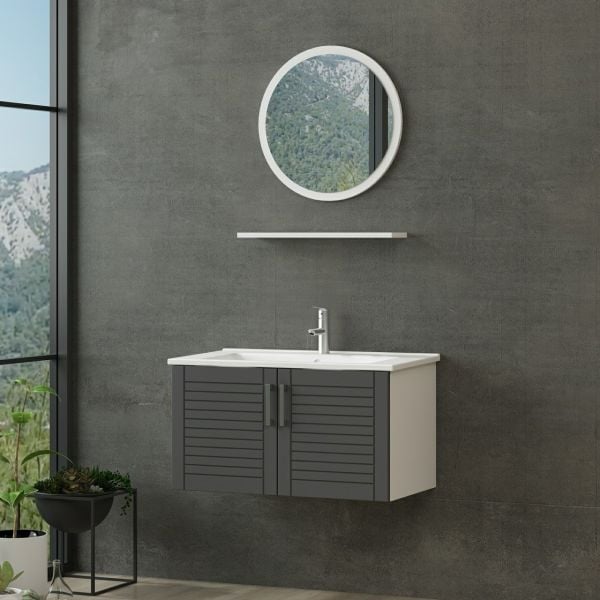 Minar Bathroom Cabinet 100Cm As2K+1Ya1R+Etj White