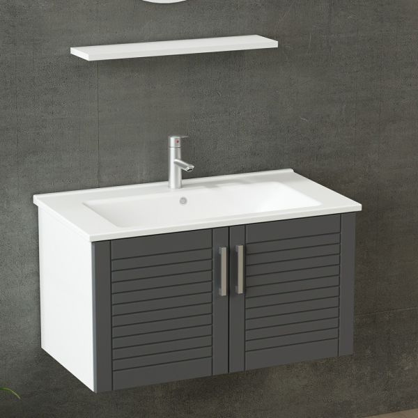 Minar Bathroom Cabinet 100Cm As2K+1Ya1R+Etj White