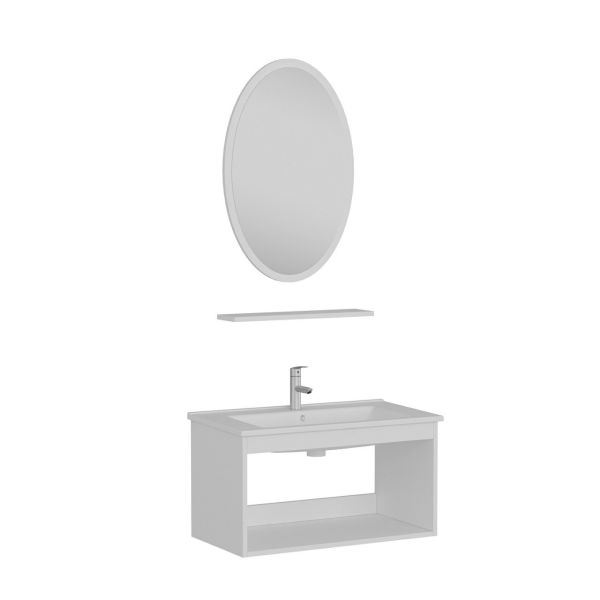 Minar Bathroom Cabinet 100Cm As2K+1Ea1R+Etj White