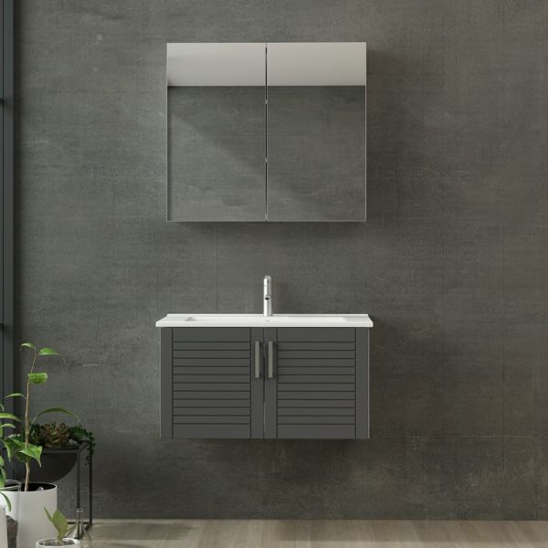 Minar Bathroom Cabinet 100Cm As2K+2K2A+Etj White