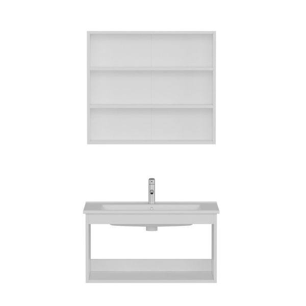 Minar Bathroom Cabinet 100Cm As2K+2K2A+Etj White