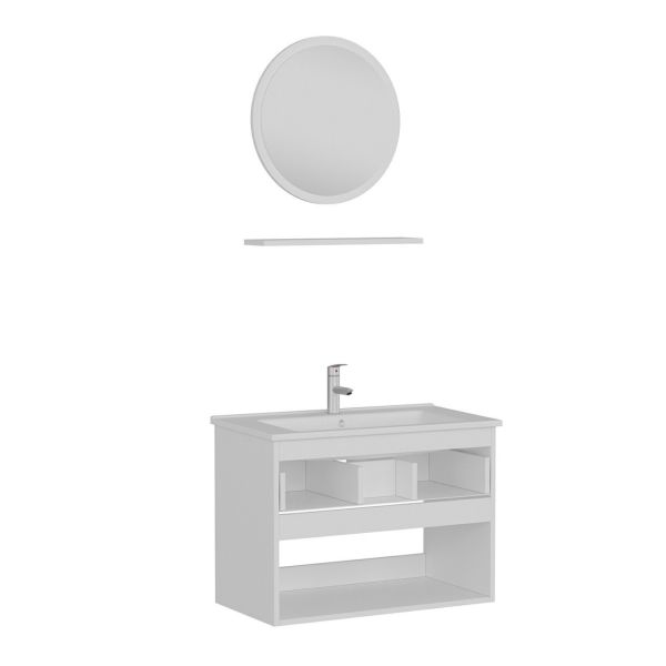 Minar Bathroom Cabinet 100Cm As2K1Ç+1Ya1R+Etj White