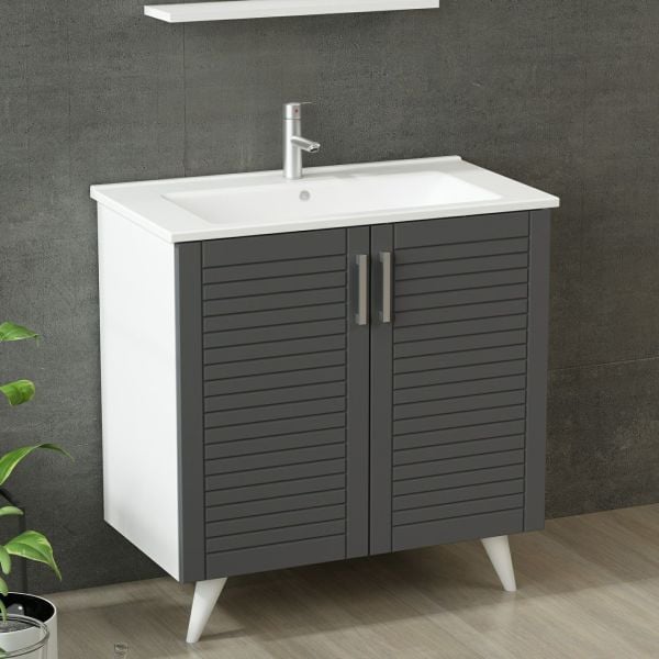 Minar Bathroom Cabinet 100Cm Ay2K+1Ea1R+Etj White