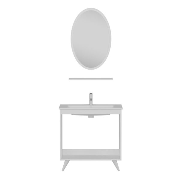 Minar Bathroom Cabinet 100Cm Ay2K+1Ea1R+Etj White