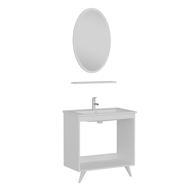 Minar Bathroom Cabinet 100Cm Ay2K+1Ea1R+Etj White