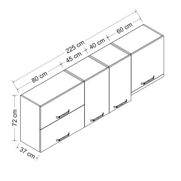 Minar 225 Cm 225-B4-top Modular Kitchen Cabinet White