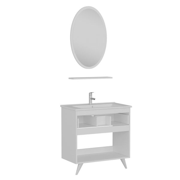 Minar Bathroom Cabinet 100Cm Ay2K1Ç+1Ea1R+Etj White