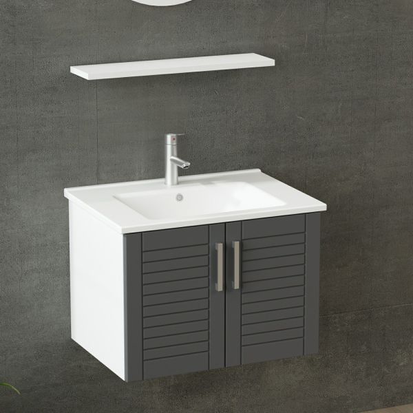 Minar Bathroom Cabinet 65Cm As2K+1Ya1R+Etj White