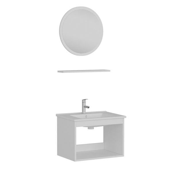Minar Bathroom Cabinet 65Cm As2K+1Ya1R+Etj White