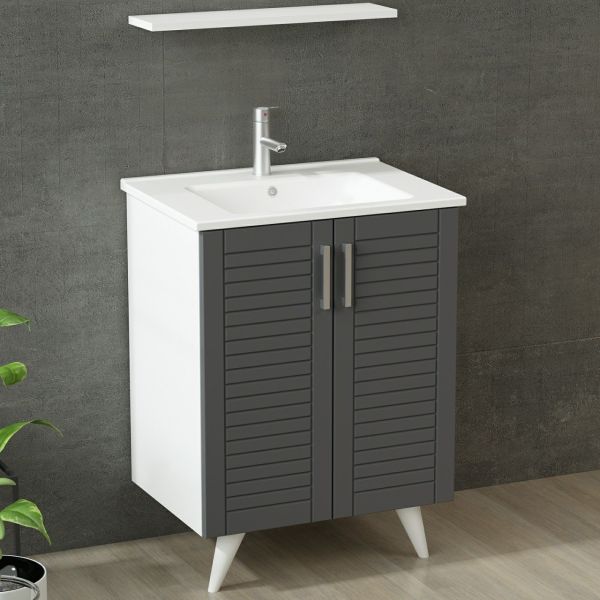 Minar Bathroom Cabinet 65Cm Ay2K+1Ya1R+Etj White