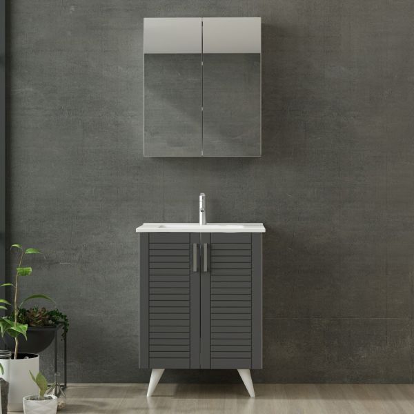 Minar Bathroom Cabinet 65Cm Ay2K+2K2A+Etj White