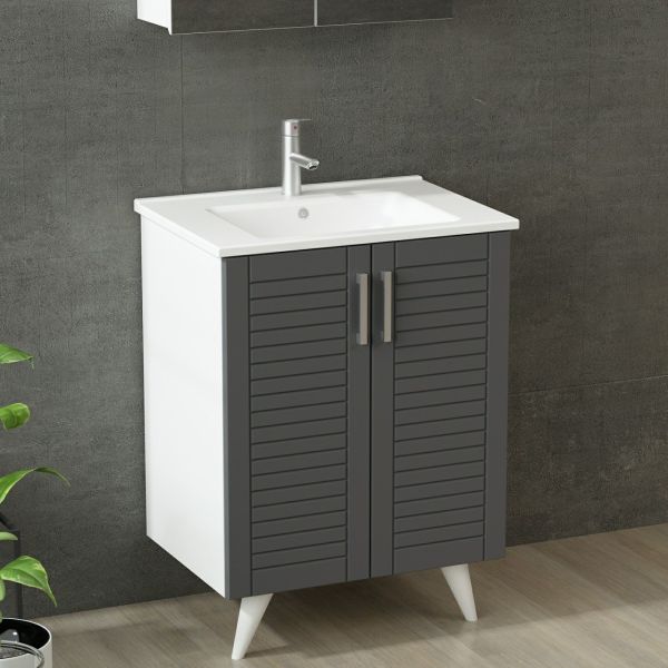 Minar Bathroom Cabinet 65Cm Ay2K+2K2A+Etj White