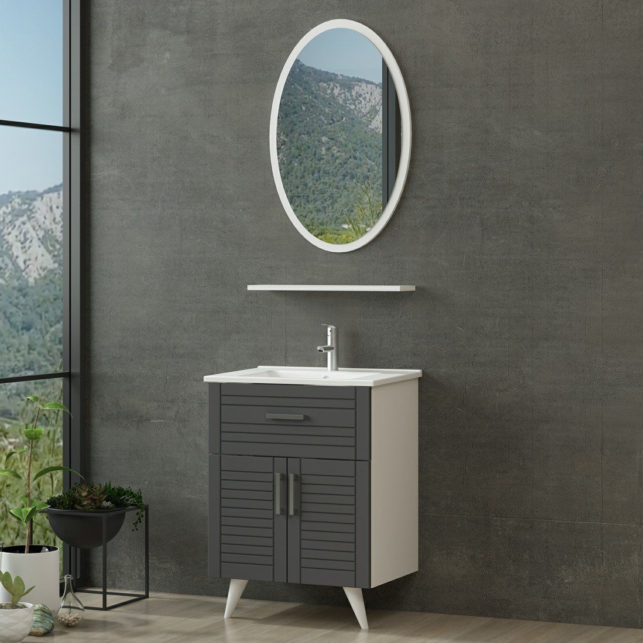 Minar Bathroom Cabinet 65Cm Ay2K1Ç+1Ea1R+Etj White