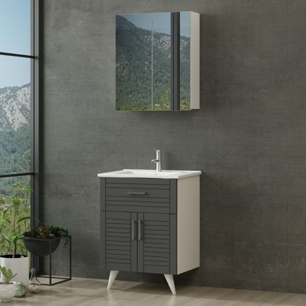 Minar Bathroom Cabinet 65Cm Ay2K1Ç+2K2A+Etj White