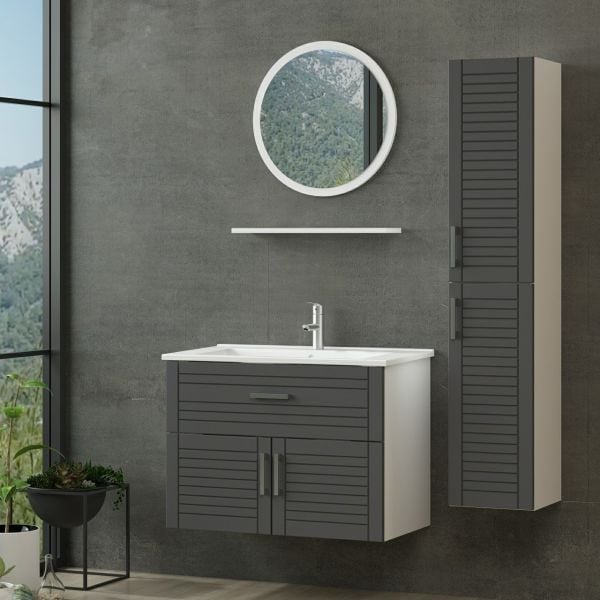 Minar Bathroom Cabinet 100Cm As2K1Ç+1Ya1R+Etj+Length White