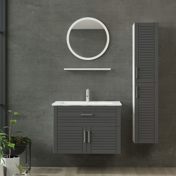 Minar Bathroom Cabinet 100Cm As2K1Ç+1Ya1R+Etj+Length White