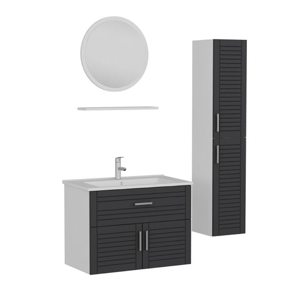 Minar Bathroom Cabinet 100Cm As2K1Ç+1Ya1R+Etj+Length White