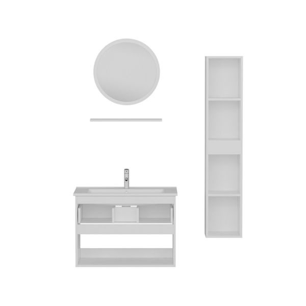 Minar Bathroom Cabinet 100Cm As2K1Ç+1Ya1R+Etj+Length White