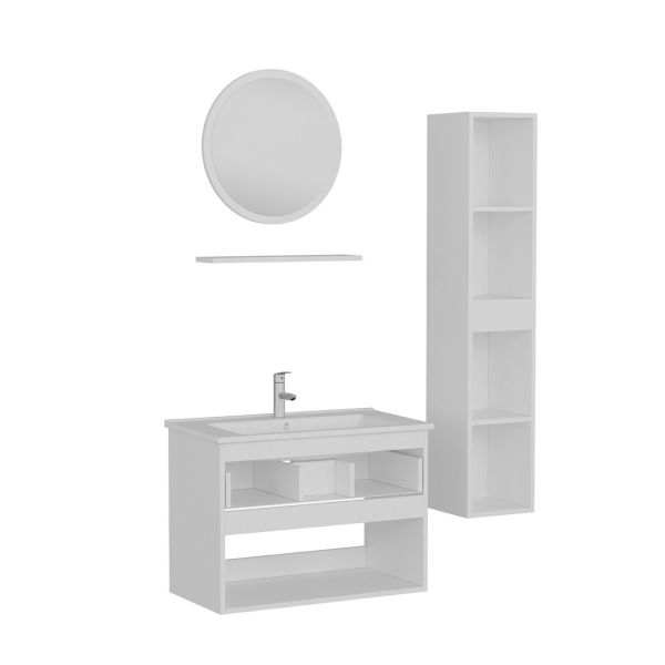 Minar Bathroom Cabinet 100Cm As2K1Ç+1Ya1R+Etj+Length White