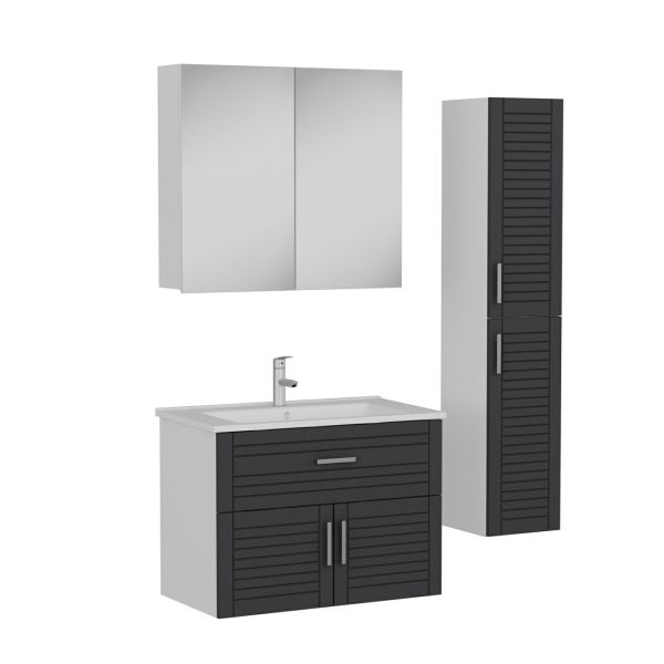 Minar Bathroom Cabinet 100Cm As2K1Ç+2K2A+Etj+Length White
