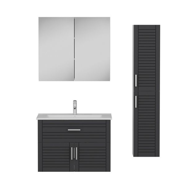 Minar Bathroom Cabinet 100Cm As2K1Ç+2K2A+Etj+Length White