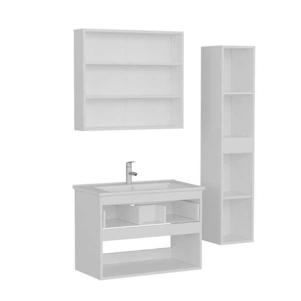 Minar Bathroom Cabinet 100Cm As2K1Ç+2K2A+Etj+Length White