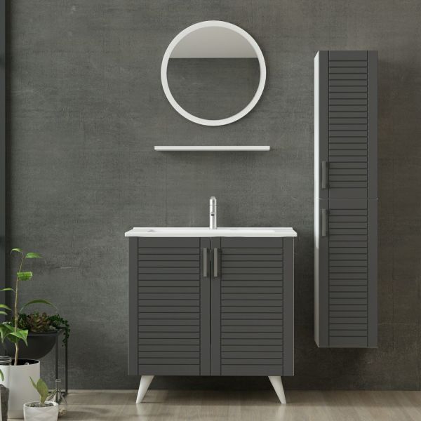 Minar Bathroom Cabinet 100Cm Ay2K+1Ya1R+Etj+Length White