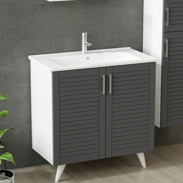 Minar Bathroom Cabinet 100Cm Ay2K+1Ya1R+Etj+Length White