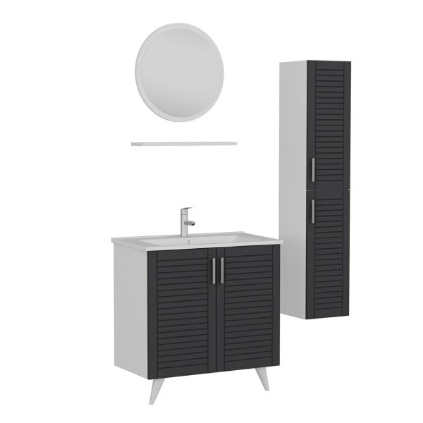 Minar Bathroom Cabinet 100Cm Ay2K+1Ya1R+Etj+Length White