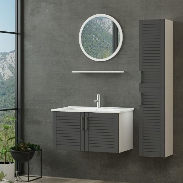 Minar Bathroom Cabinet 100Cm As2K+1Ya1R+Etj+Length White