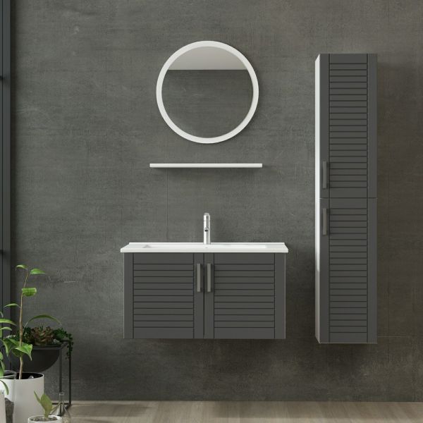 Minar Bathroom Cabinet 100Cm As2K+1Ya1R+Etj+Length White