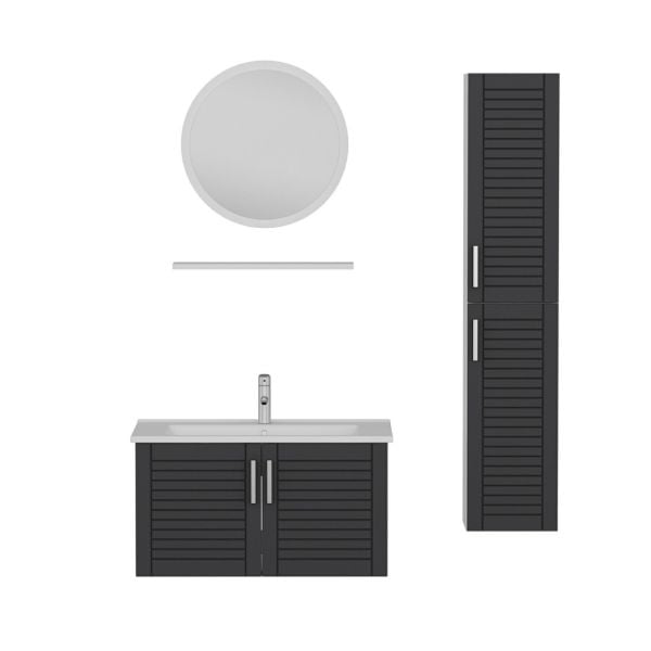 Minar Bathroom Cabinet 100Cm As2K+1Ya1R+Etj+Length White