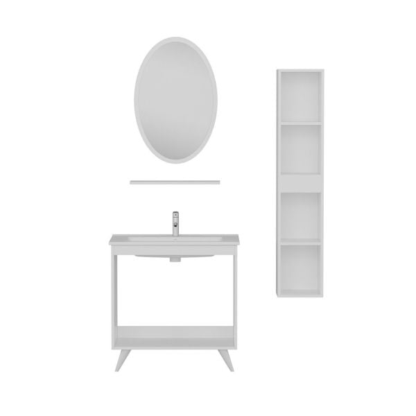 Minar Bathroom Cabinet 100Cm Ay2K+1Ea1R+Etj+Length White