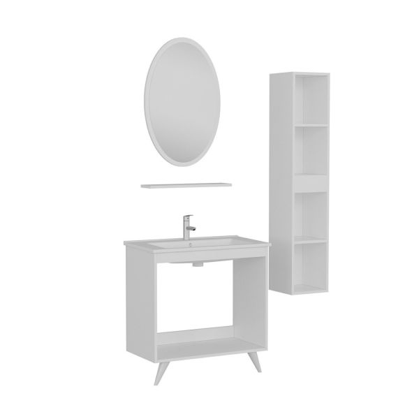 Minar Bathroom Cabinet 100Cm Ay2K+1Ea1R+Etj+Length White