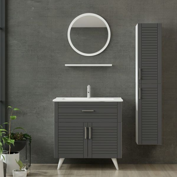 Minar Bathroom Cabinet 100Cm Ay2K1Ç+1Ya1R+Etj+Length White