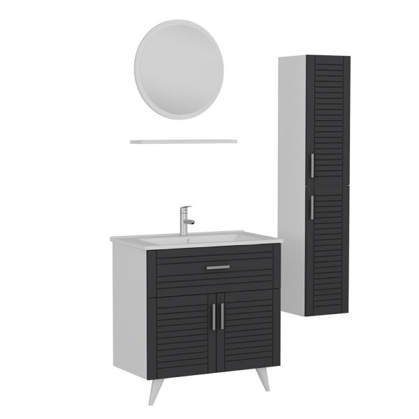 Minar Bathroom Cabinet 100Cm Ay2K1Ç+1Ya1R+Etj+Length White