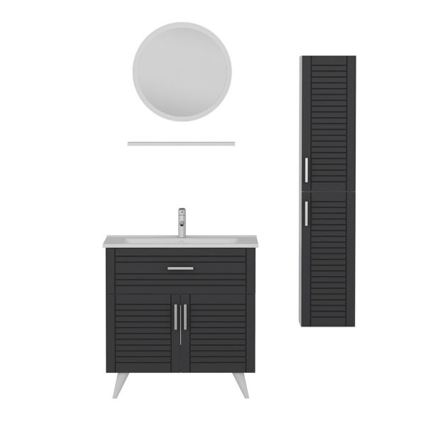 Minar Bathroom Cabinet 100Cm Ay2K1Ç+1Ya1R+Etj+Length White