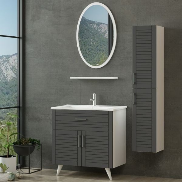 Minar Bathroom Cabinet 100Cm Ay2K1Ç+1Ea1R+Etj+Length White