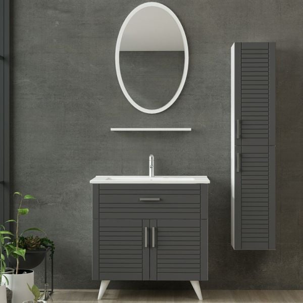 Minar Bathroom Cabinet 100Cm Ay2K1Ç+1Ea1R+Etj+Length White