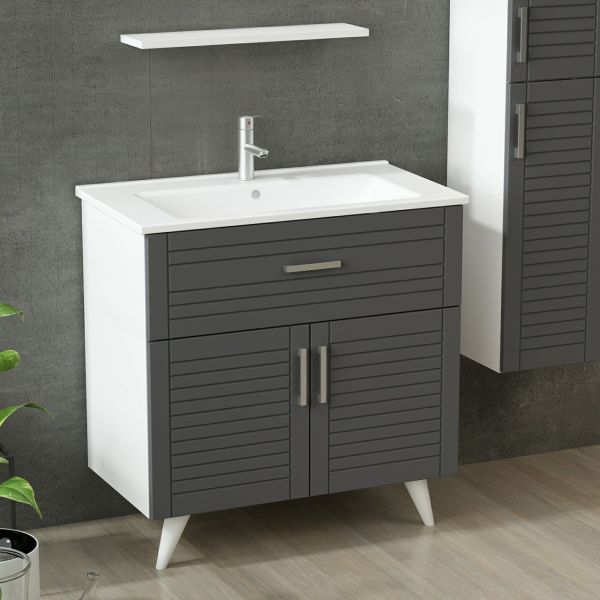 Minar Bathroom Cabinet 100Cm Ay2K1Ç+1Ea1R+Etj+Length White