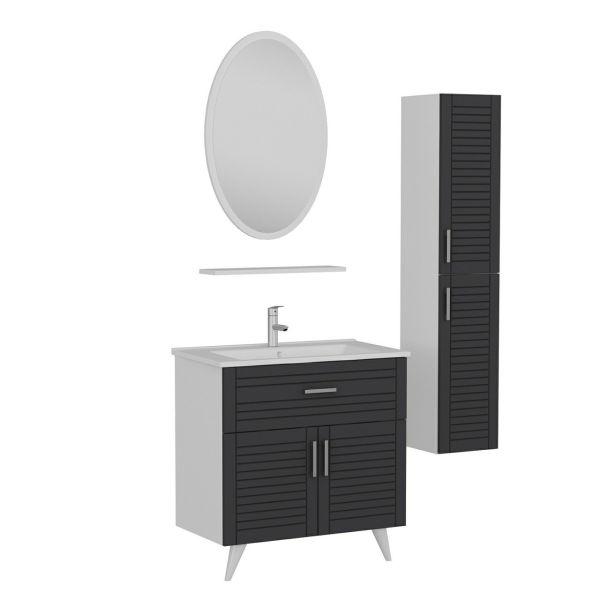 Minar Bathroom Cabinet 100Cm Ay2K1Ç+1Ea1R+Etj+Length White