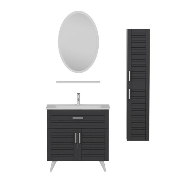 Minar Bathroom Cabinet 100Cm Ay2K1Ç+1Ea1R+Etj+Length White