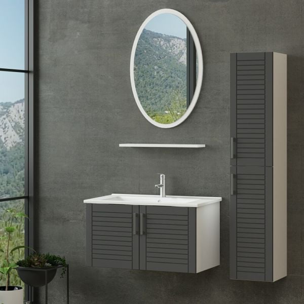 Minar Bathroom Cabinet 100Cm As2K+1Ea1R+Etj+Length White