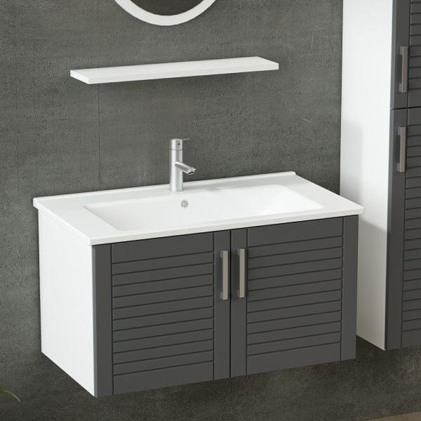 Minar Bathroom Cabinet 100Cm As2K+1Ea1R+Etj+Length White