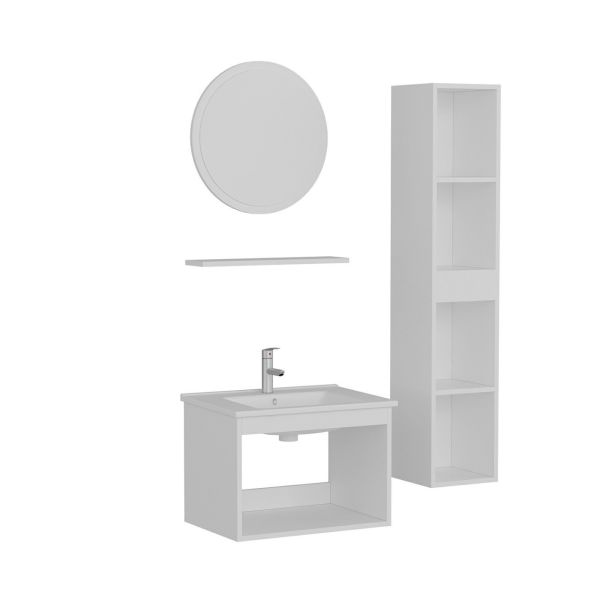 Minar Bathroom Cabinet 65Cm As2K+1Ya1R+Etj+Length White