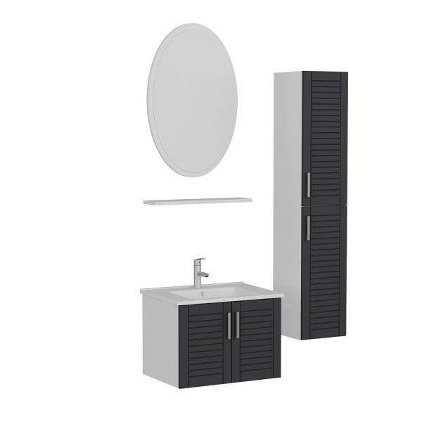 Minar Bathroom Cabinet 65Cm As2K+1Ea1R+Etj+Length White