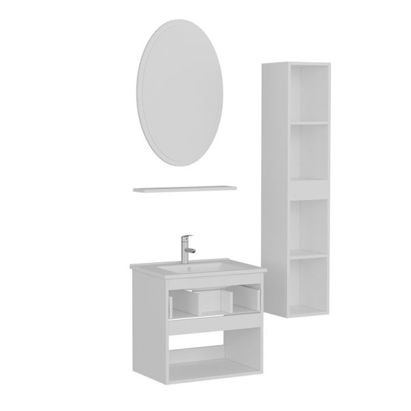 Minar Bathroom Cabinet 65Cm As2K1Ç+1Ea1R+Etj+Length White