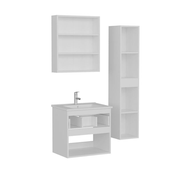 Minar Bathroom Cabinet 65Cm As2K1Ç+2K2A+Etj+Length White