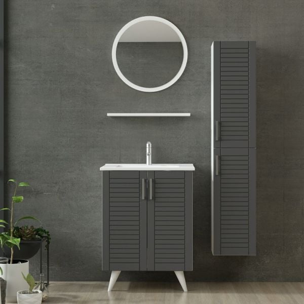 Minar Bathroom Cabinet 65Cm Ay2K+1Ya1R+Etj+Length White