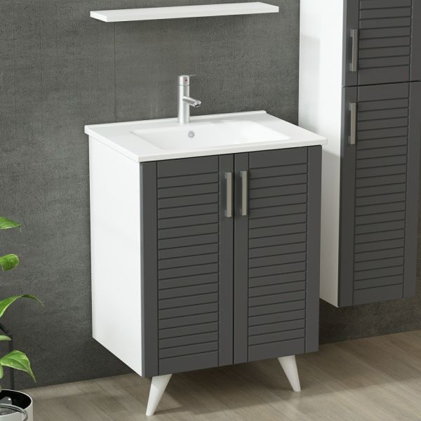 Minar Bathroom Cabinet 65Cm Ay2K+1Ya1R+Etj+Length White